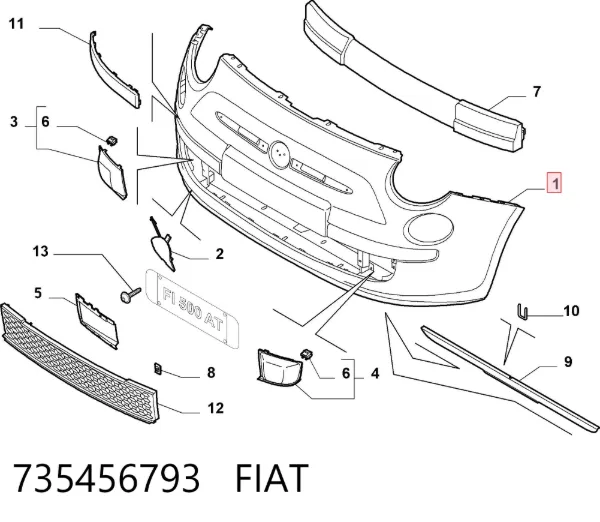 Pára-choque dianteiro 735456793 Fiat/Alfa/Lancia