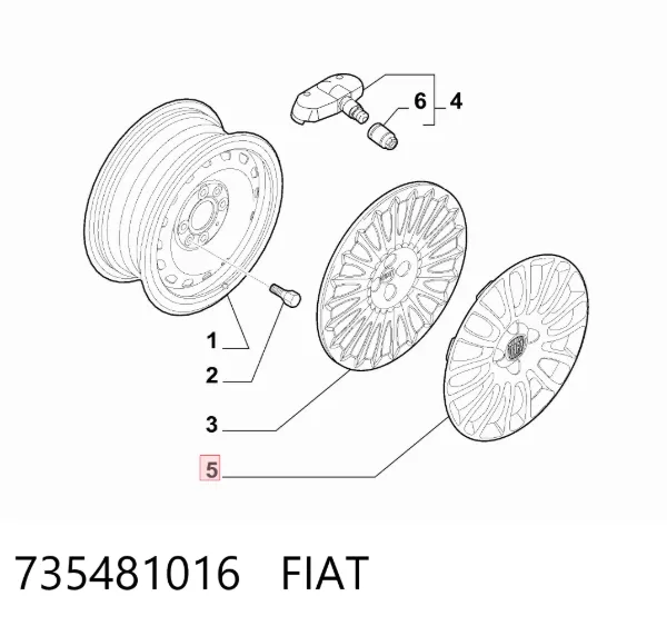 Coberta de disco de roda 735481016 Fiat/Alfa/Lancia