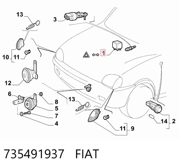 Relê de pisca-pisca 735491937 Fiat/Alfa/Lancia