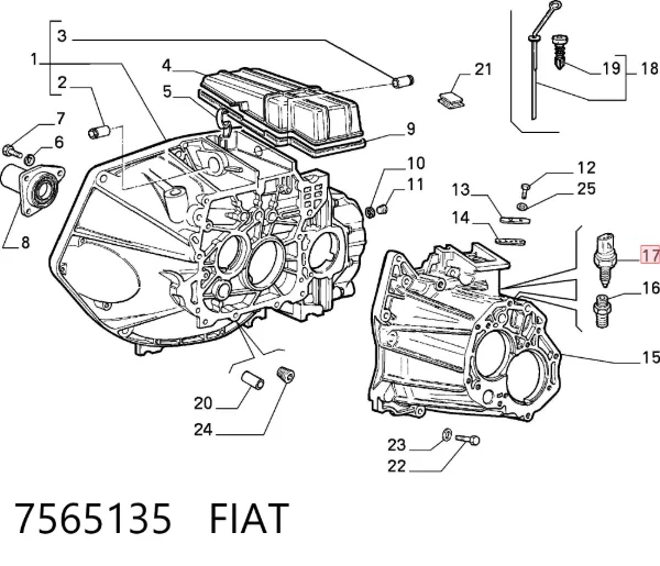 Sensor de ativação das luzes de marcha à ré 7565135 Fiat/Alfa/Lancia