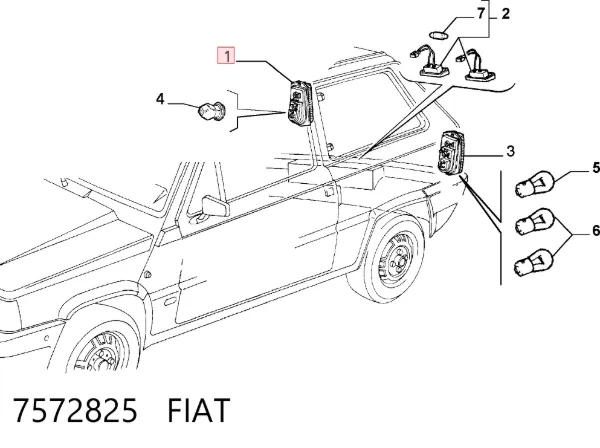 Lanterna traseira direita Fiat Panda I