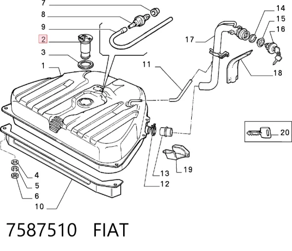 Sensor do nível de combustível no tanque 7587510 Fiat/Alfa/Lancia