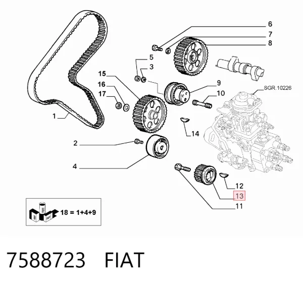 Polia de cambota Fiat Uno 146A