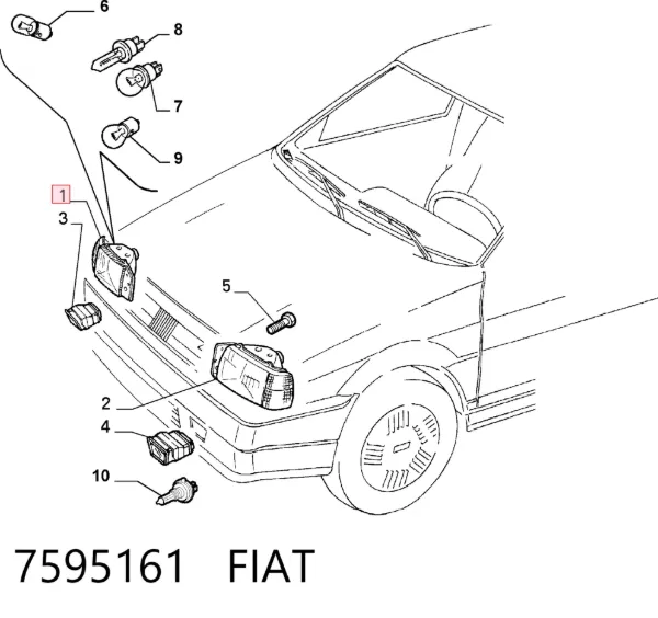 Luz direita 7595161 Fiat/Alfa/Lancia