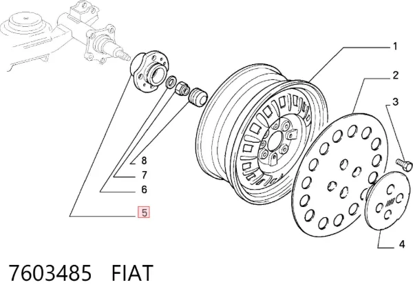Cubo traseiro 7603485 Fiat/Alfa/Lancia