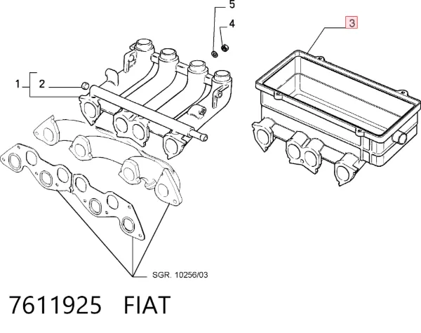 Tubo coletor de admissão superior 7611925 Fiat/Alfa/Lancia