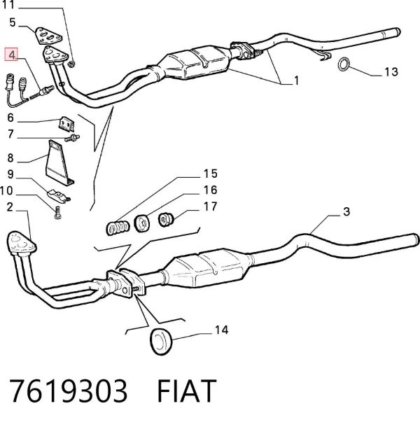 Sonda lambda, sensor de oxigênio 7619303 Fiat/Alfa/Lancia
