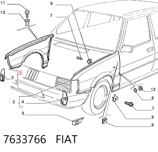 Pára-lama dianteiro direito 7633766 Fiat/Alfa/Lancia