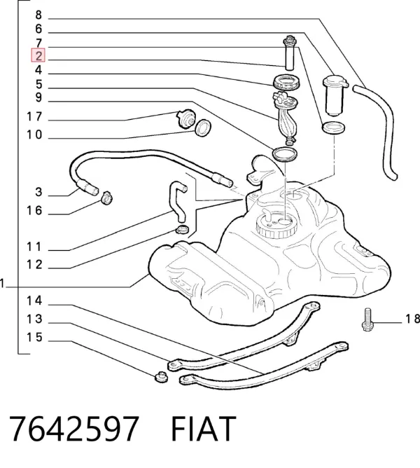 Sensor do nível de combustível no tanque 7642597 Fiat/Alfa/Lancia