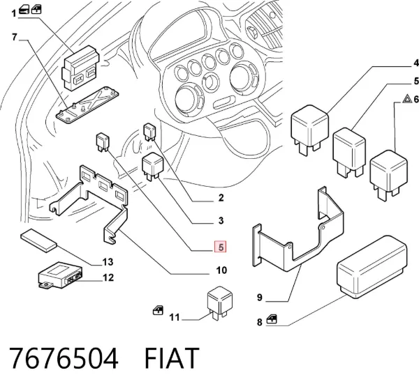 Relê de ventilador 7676504 Fiat/Alfa/Lancia
