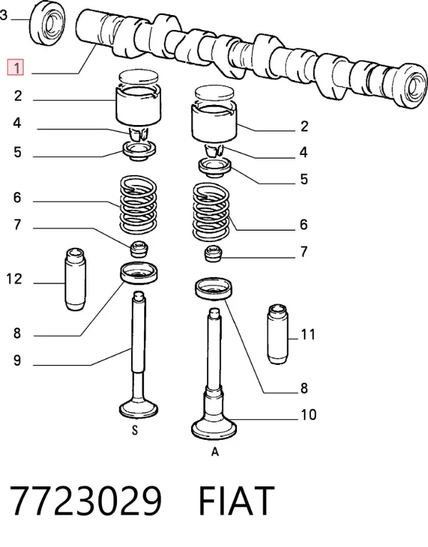 Árvore distribuidora de motor Fiat Punto I