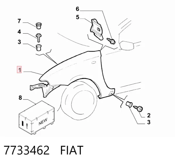 Pára-lama dianteiro esquerdo 7733462 Fiat/Alfa/Lancia