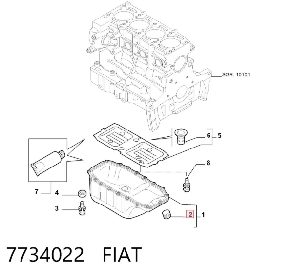 Tampão de panela de motor 7734022 Fiat/Alfa/Lancia
