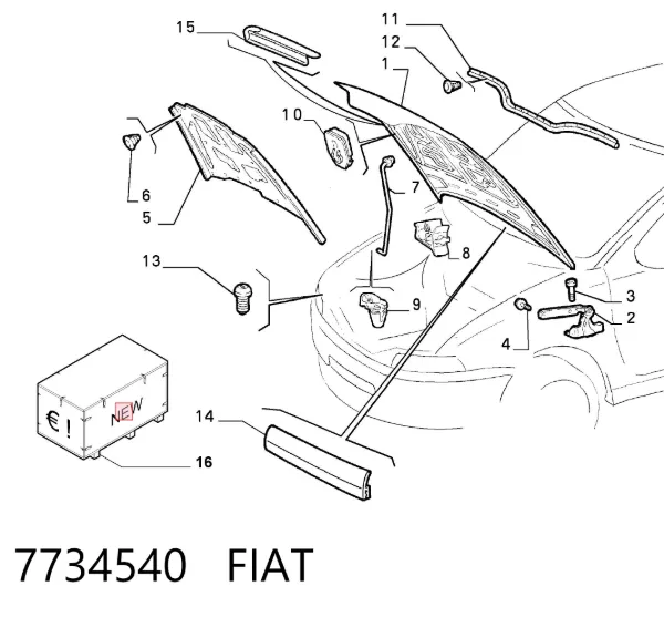 Capota 7734540 Fiat/Alfa/Lancia