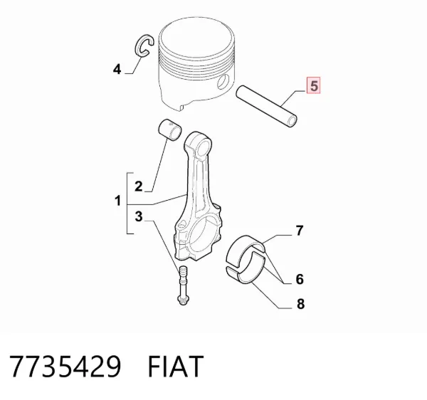 Passador de pistão de motor 7735429 Fiat/Alfa/Lancia