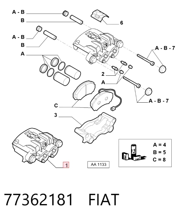 Suporte do freio dianteiro direito 77362181 Fiat/Alfa/Lancia