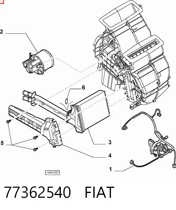 Radiador de forno (de aquecedor) 77362540 Fiat/Alfa/Lancia