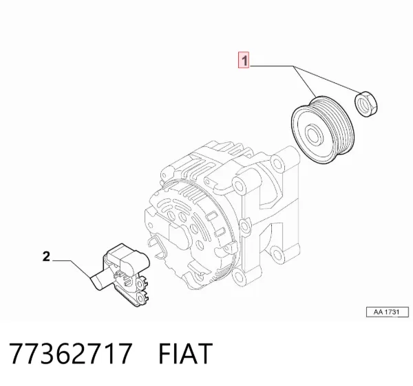Polia do gerador 77362717 Fiat/Alfa/Lancia
