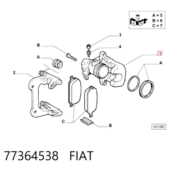 Suporte do freio traseiro esquerdo 77364538 Fiat/Alfa/Lancia