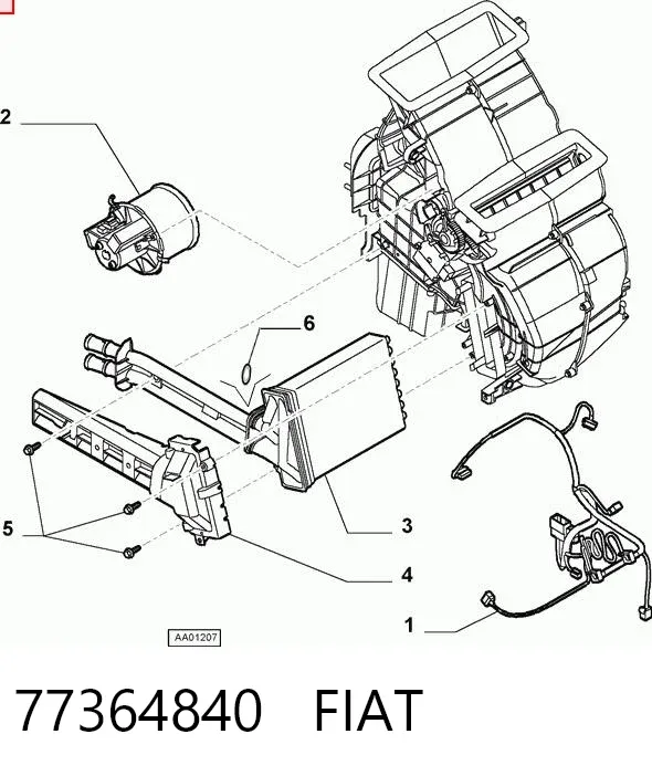 Radiador de forno (de aquecedor) 77364840 Fiat/Alfa/Lancia