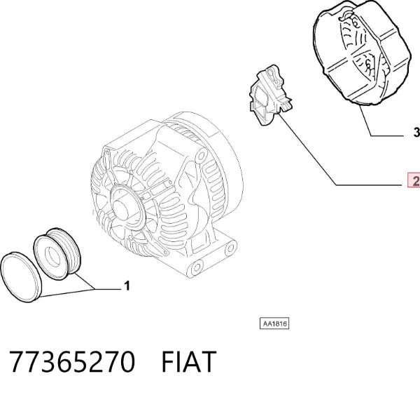 Relê-regulador do gerador (relê de carregamento) 77365270 Fiat/Alfa/Lancia