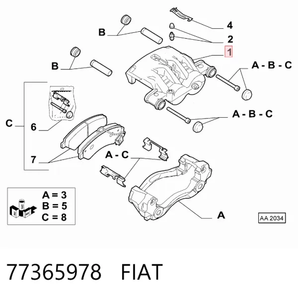 Suporte do freio dianteiro direito 77365978 Fiat/Alfa/Lancia