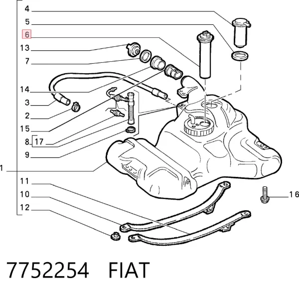 Sensor do nível de combustível no tanque 7752254 Fiat/Alfa/Lancia