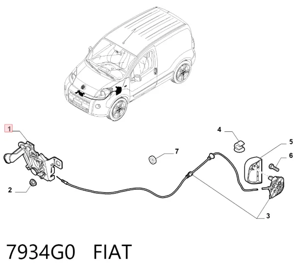 Fecho da capota 7934G0 Fiat/Alfa/Lancia