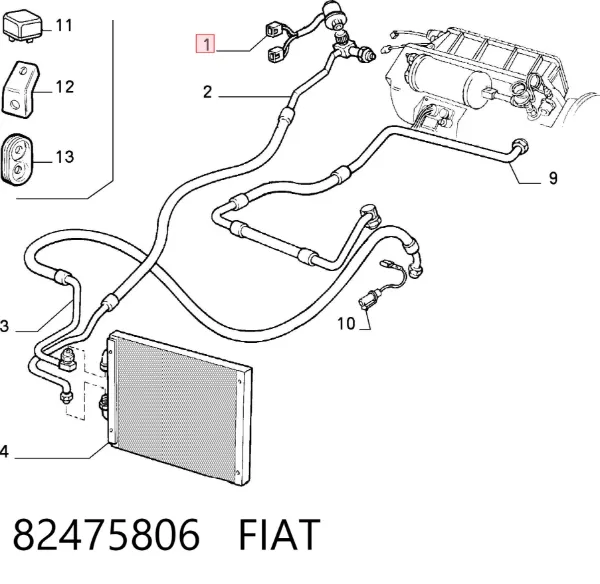 Sensor de pressão absoluta de aparelho de ar condicionado 82475806 Fiat/Alfa/Lancia