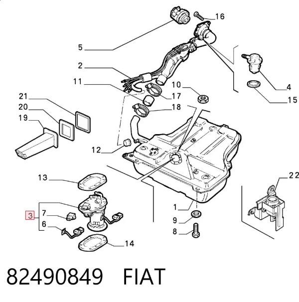 Sensor do nível de combustível no tanque Fiat Palio 178DX