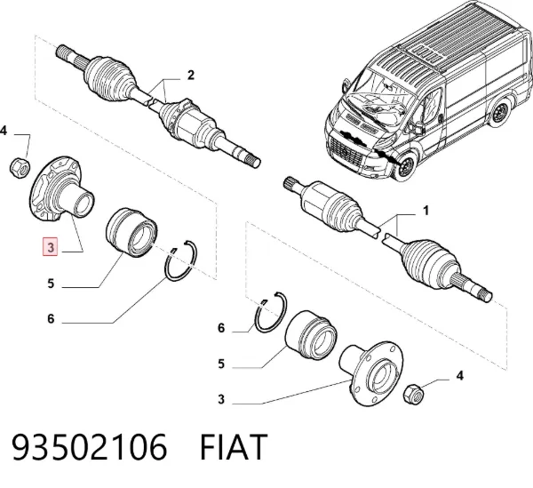 Cubo dianteiro 93502106 Fiat/Alfa/Lancia