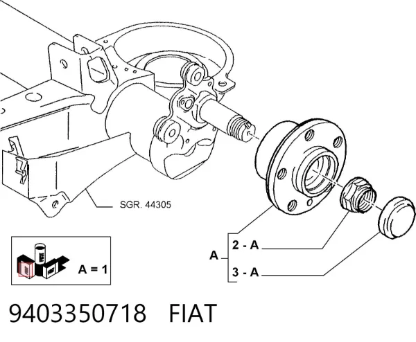 Cubo traseiro 9403350718 Fiat/Alfa/Lancia