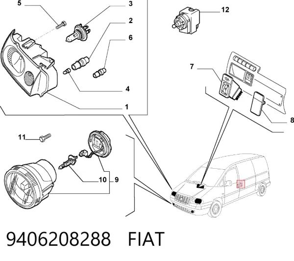 Luz esquerda 9406208288 Fiat/Alfa/Lancia