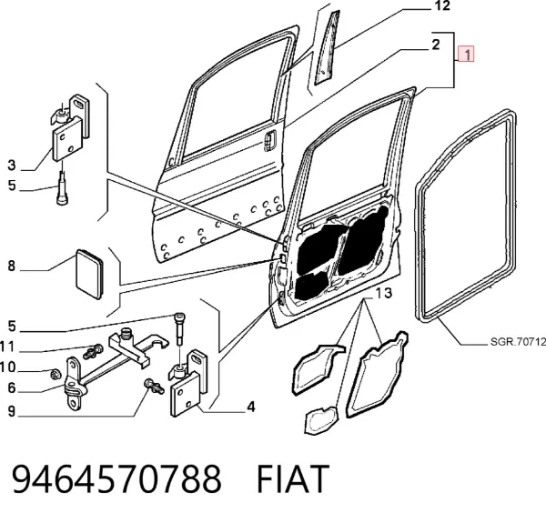 Porta dianteira esquerda Fiat Scudo COMBINATO