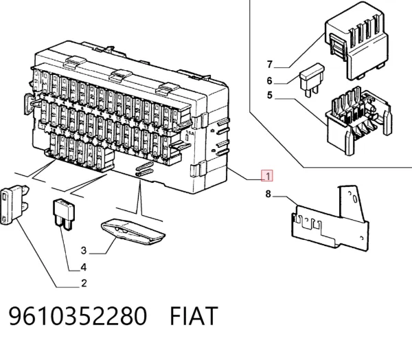 Unidade de dispositivos de segurança 9610352280 Fiat/Alfa/Lancia