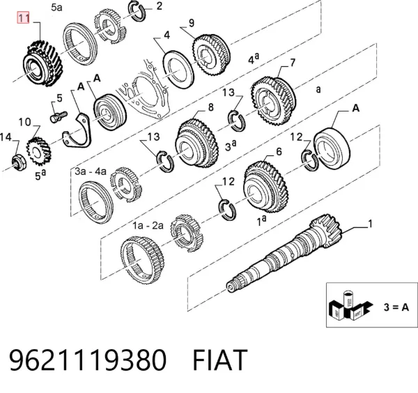 Roda dentada motriz de 5ª velocidade Fiat Ducato II