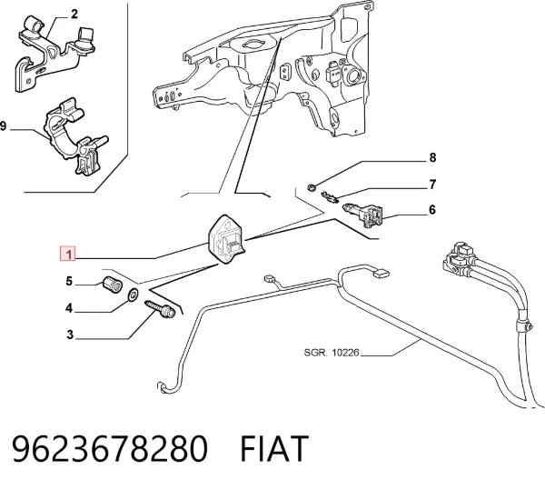 Sensor de posição de pedal de acelerador (de gás) 9623678280 Fiat/Alfa/Lancia