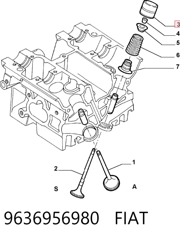 Compensador hidrâulico (empurrador hidrâulico), empurrador de válvulas 9636956980 Fiat/Alfa/Lancia