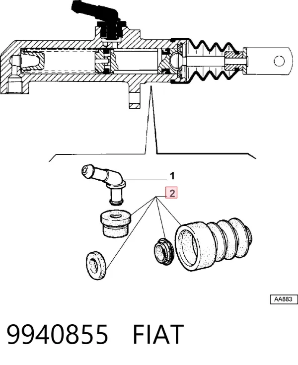 Kit de reparação de cilindro principal de embraiagem 9940855 Fiat/Alfa/Lancia