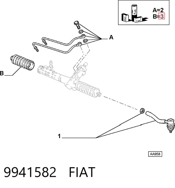Bota de proteção do mecanismo de direção (de cremalheira) 9941582 Fiat/Alfa/Lancia