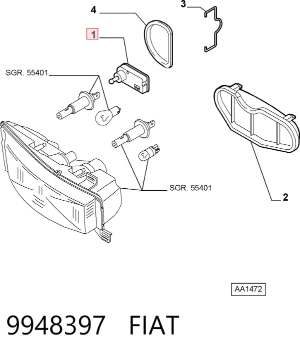 Corretor da luz 9948397 Fiat/Alfa/Lancia