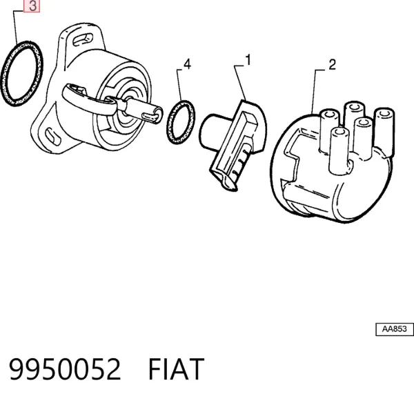 Vedante anular de distribuidor 9950052 Fiat/Alfa/Lancia