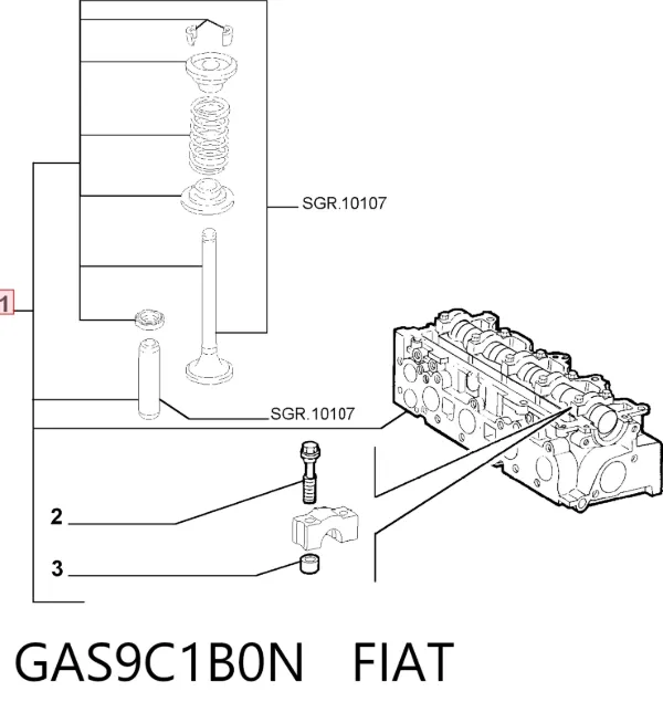Cabeça de motor (CBC) GAS9C1B0N Fiat/Alfa/Lancia