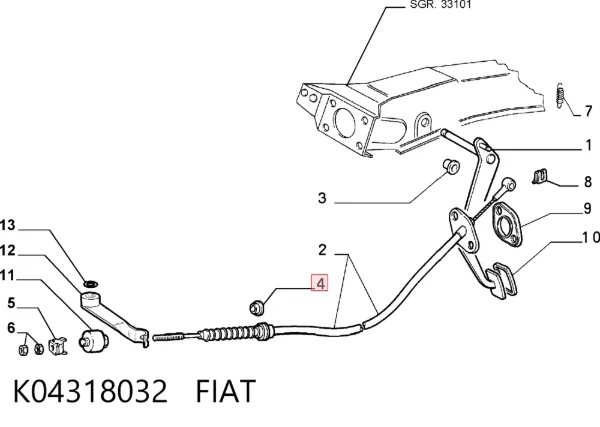 Meio para a fixação de parafusos K04318032 Fiat/Alfa/Lancia
