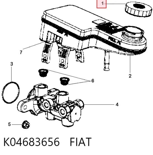 Tampa de tanque de cilindro mestre do freio K04683656 Fiat/Alfa/Lancia