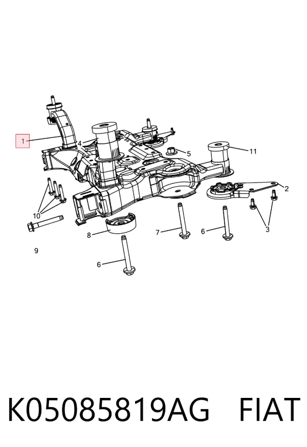 Viga de suspensão dianteira (plataforma veicular) K05085819AG Fiat/Alfa/Lancia