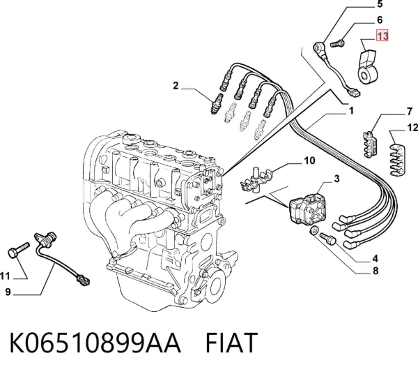 Sensor de detonação K06510899AA Fiat/Alfa/Lancia