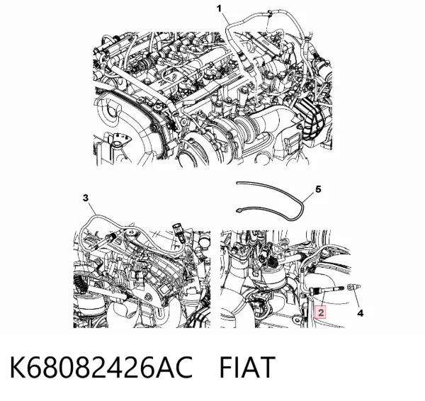 Sensor de temperatura dos gases de escape (GE), antes de filtro de partículas diesel K68082426AC Fiat/Alfa/Lancia