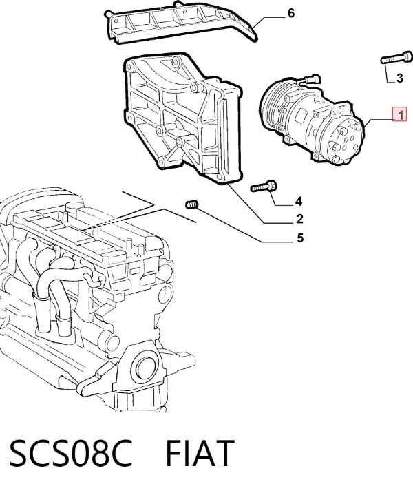 Compressor de aparelho de ar condicionado SCS08C Fiat/Alfa/Lancia