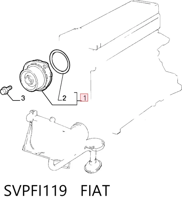 Bomba de água (bomba) de esfriamento SVPFI119 Fiat/Alfa/Lancia